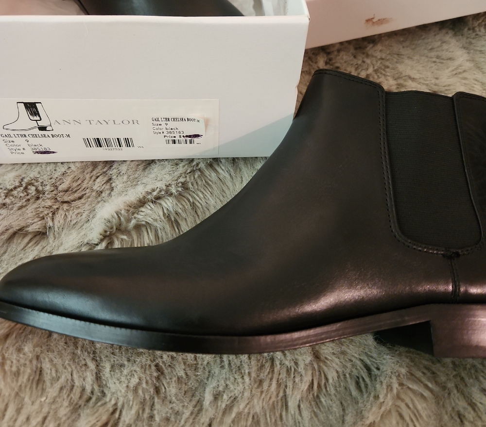 Ann Taylor  Black Leather Boots